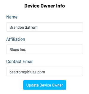 Owner settings section of the Airnote landing page